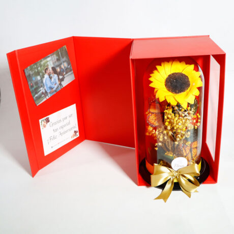 Caja girasol preservado