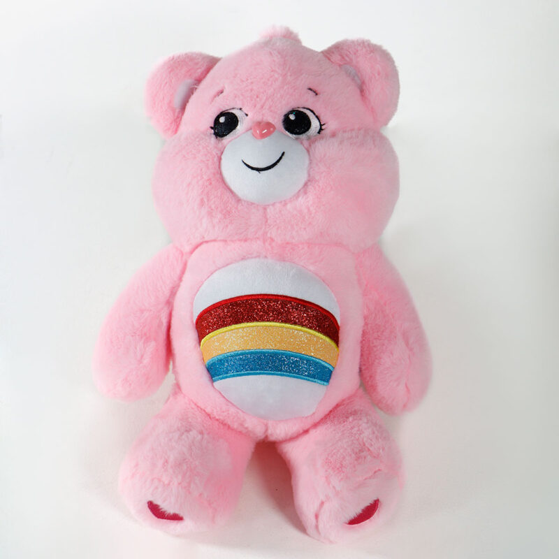 Peluche oso cariñoso rosa arcoíris mediano